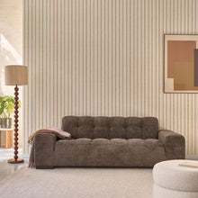Gerades 3-Sitzer-Sofa aus gewebtem Samt in mokka