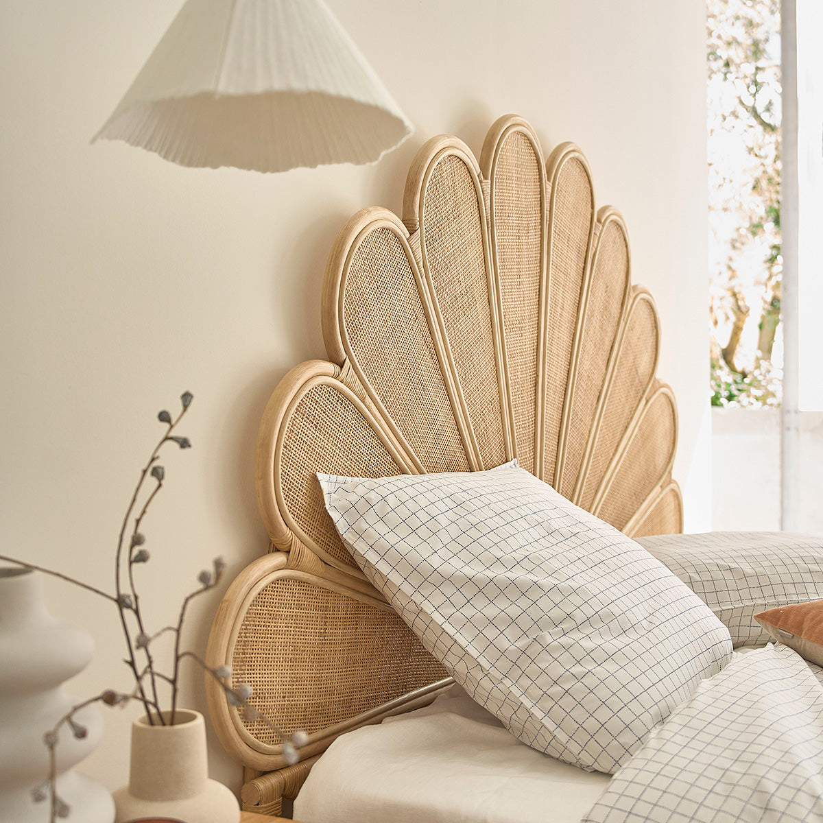 ROMY - Tête de lit en rotin et cannage 180 cm