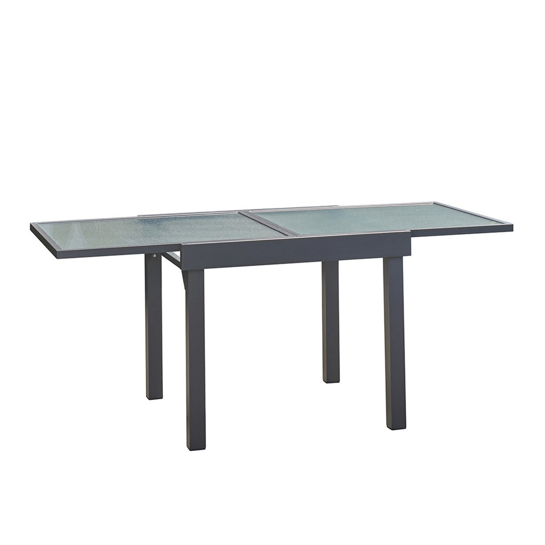 MODULO - Ausziehbarer Gartentisch aus grauem Aluminium 4/8-Sitzer
