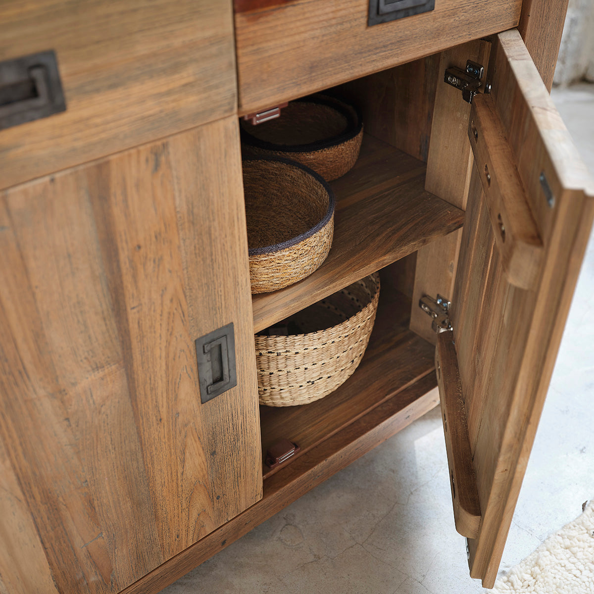 CARGO - Buffet aus massivem recyceltem Teakholz 100 cm