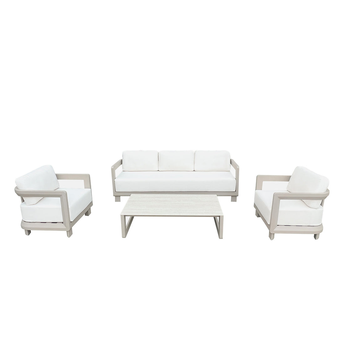 CALIZA - Gartenmöbel aus Aluminium in Taupe 5 pers.