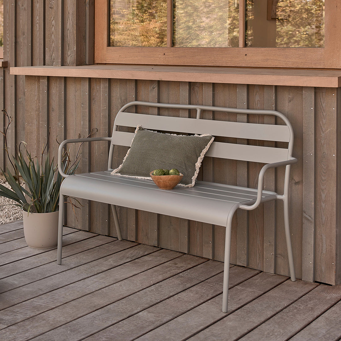ZÉPHIR - Graue Aluminiumbank 118 cm