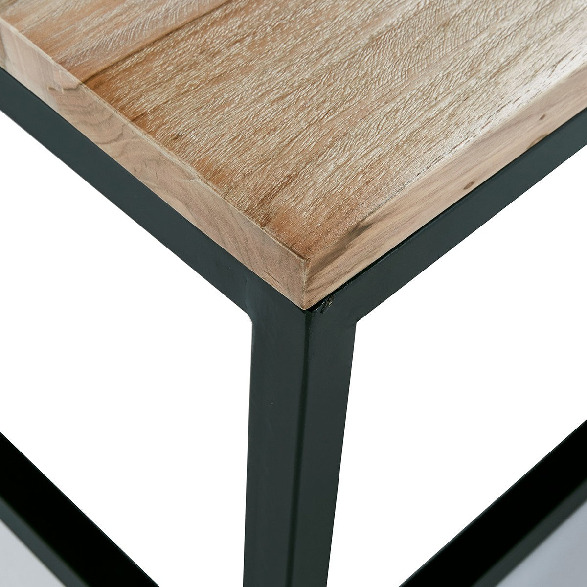 HUGO - Couchtisch aus massivem Teakholz und Metall 140 cm 