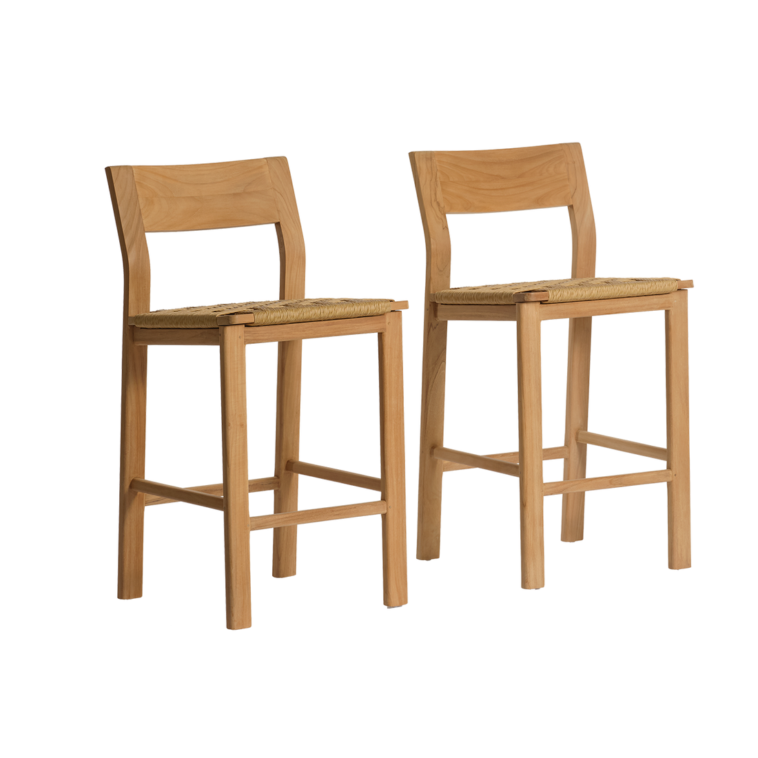 PIANA - Garten-Barstuhl aus massivem Teakholz (2er-Set)