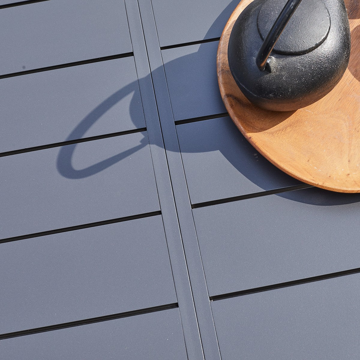 MODULO - Ausziehbarer Gartentisch aus grauem Aluminium 6/10-Sitzer