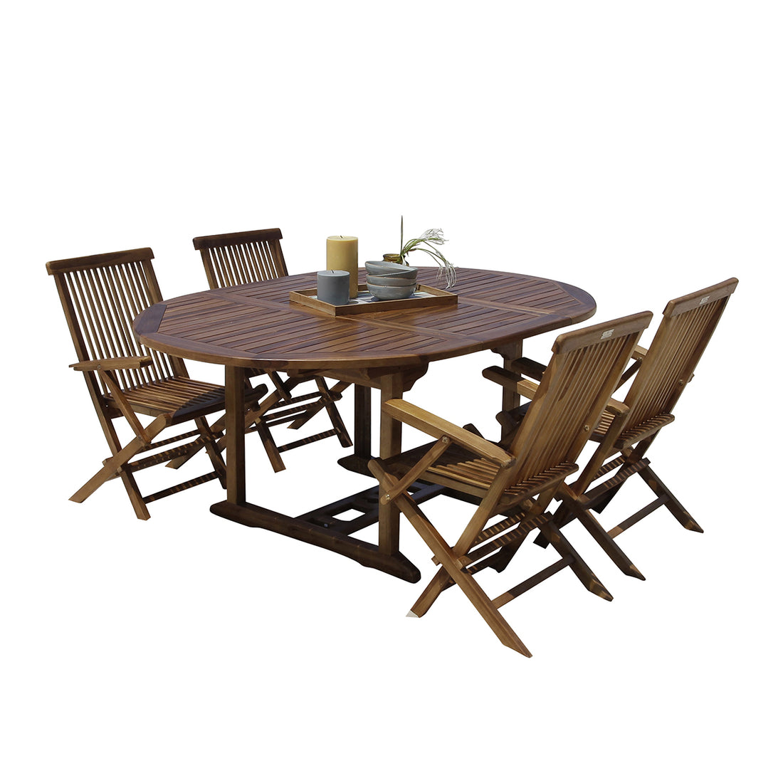 BALI - Salon de jardin en teck huilé massif extensible 4/8 pers.