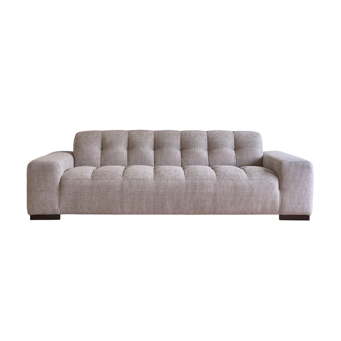 ALPHONSE - Gerades 4-Sitzer-Sofa aus beigegewebtem Samt