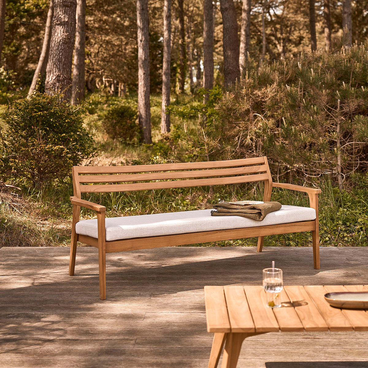 BARI - Canapé de jardin en teck massif 175 cm