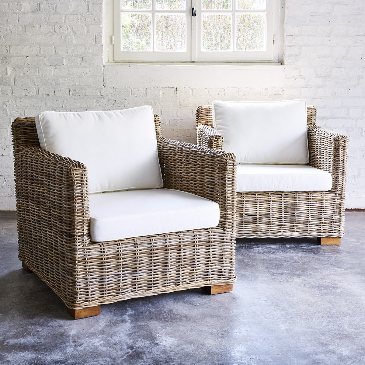 MUSA - Gartensessel aus naturfarbenem Kubu (2er Set)