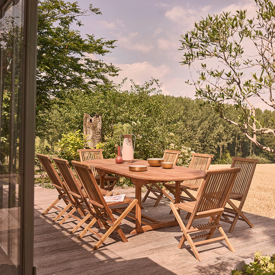 BALI - Ausziehbare Gartenmöbel aus geöltem Teakholz 8/10 Sitze