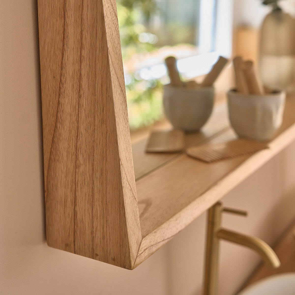 FIFTIES - Miroir en mindi massif 135x67 cm