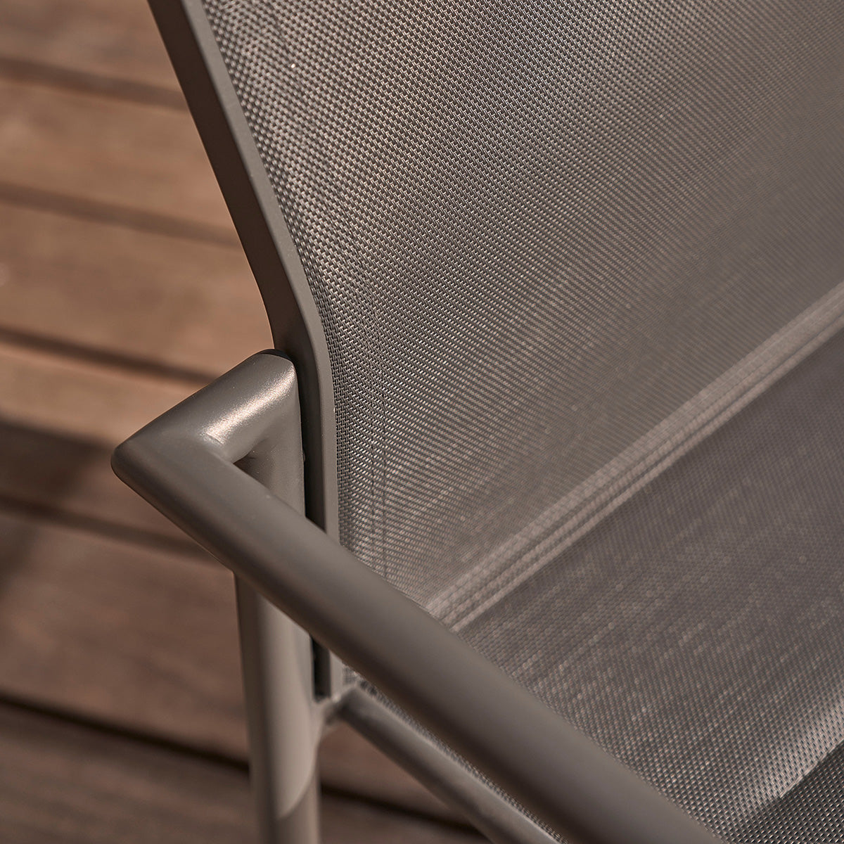 LAGON - Salon de jardin en aluminium extensible gris 6/8 pers.