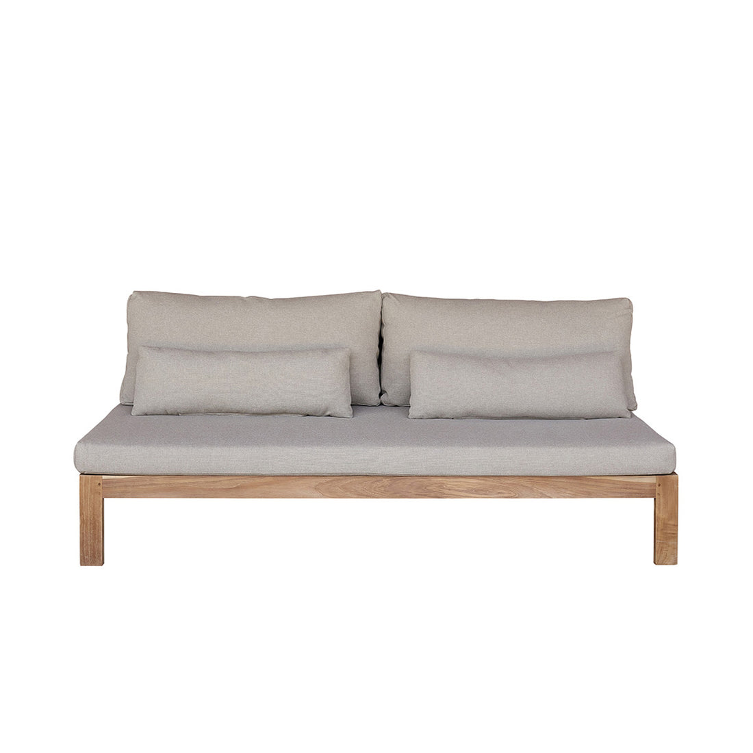 PALMA - Gartensofa aus massivem Teakholz in Taupe
