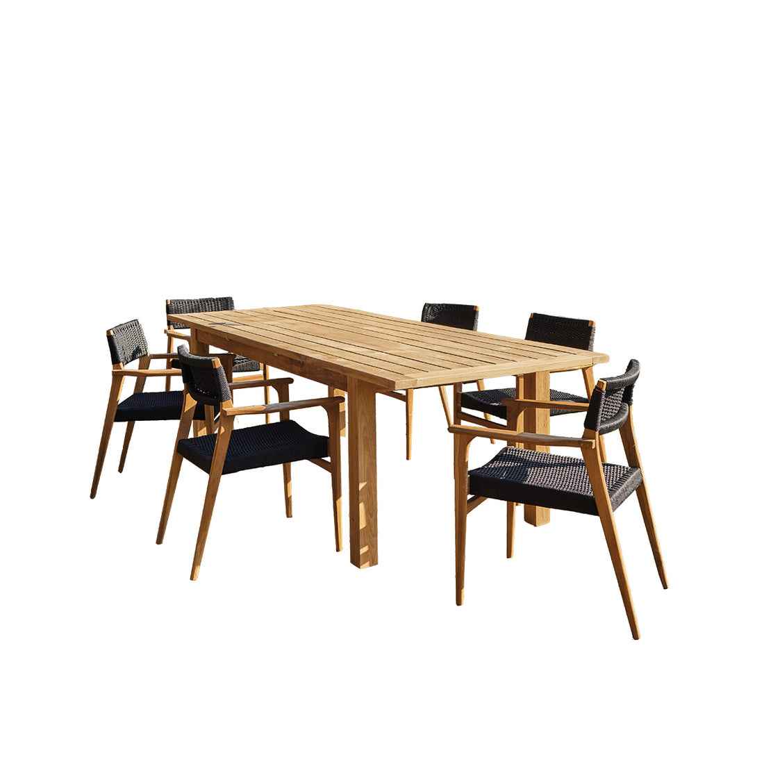 ESTHER - Ausziehbarer Gartenlounge aus Teakholz 6 Personen 