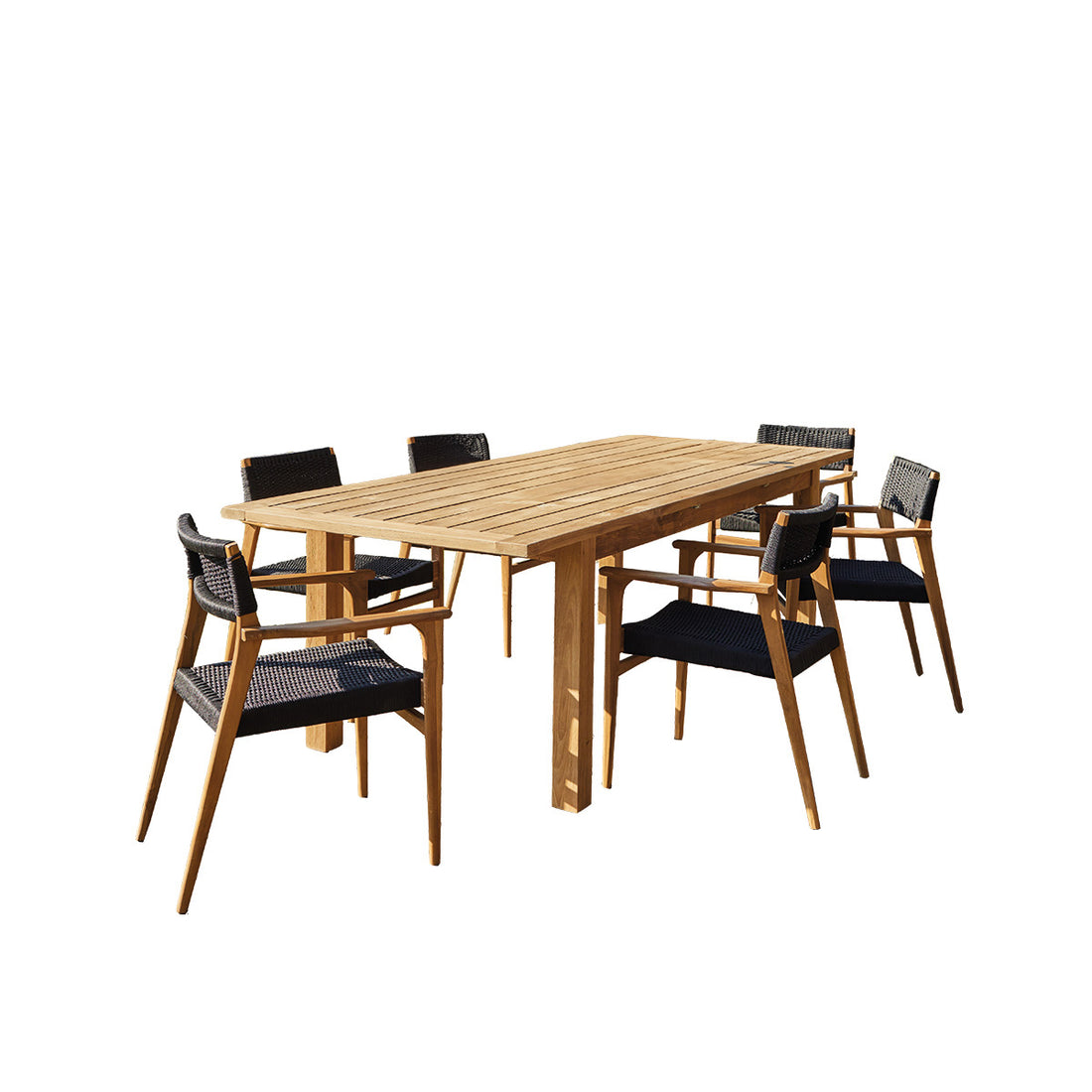 ESTHER - Ausziehbarer Gartenlounge aus recyceltem Teakholz 6 pers.