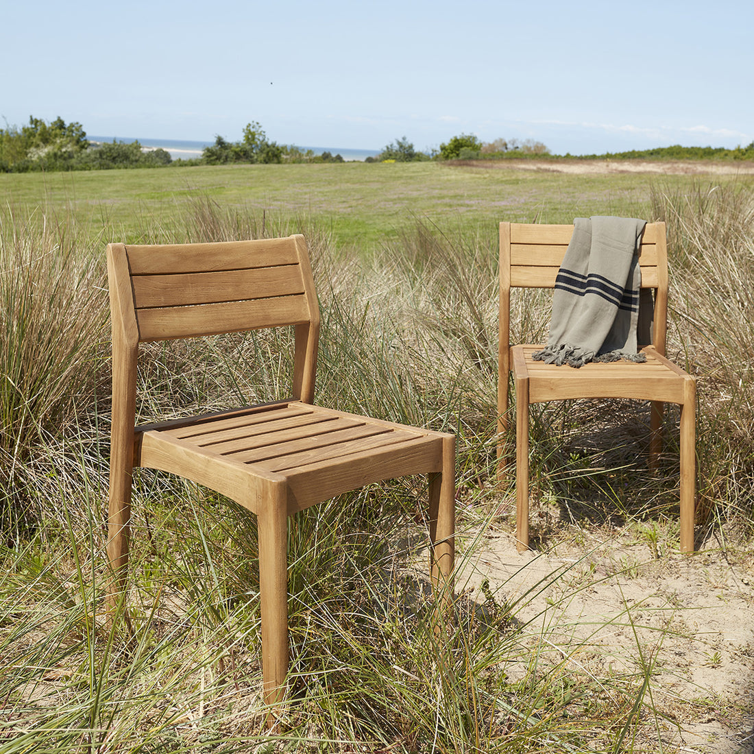 HORTENSE - Gartenstuhl aus recyceltem Teakholz (2er-Set) 