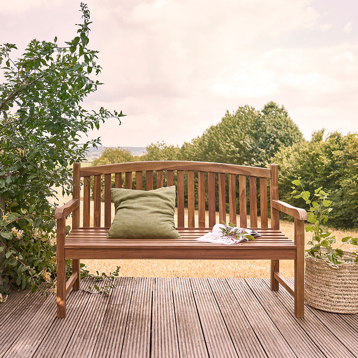 BALI - Banc de jardin en teck huilé massif