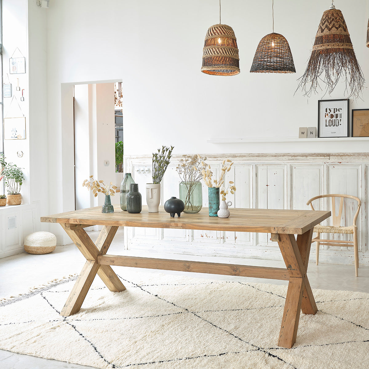 CARGO - Tisch aus massivem, recyceltem Teakholz 6 pers.