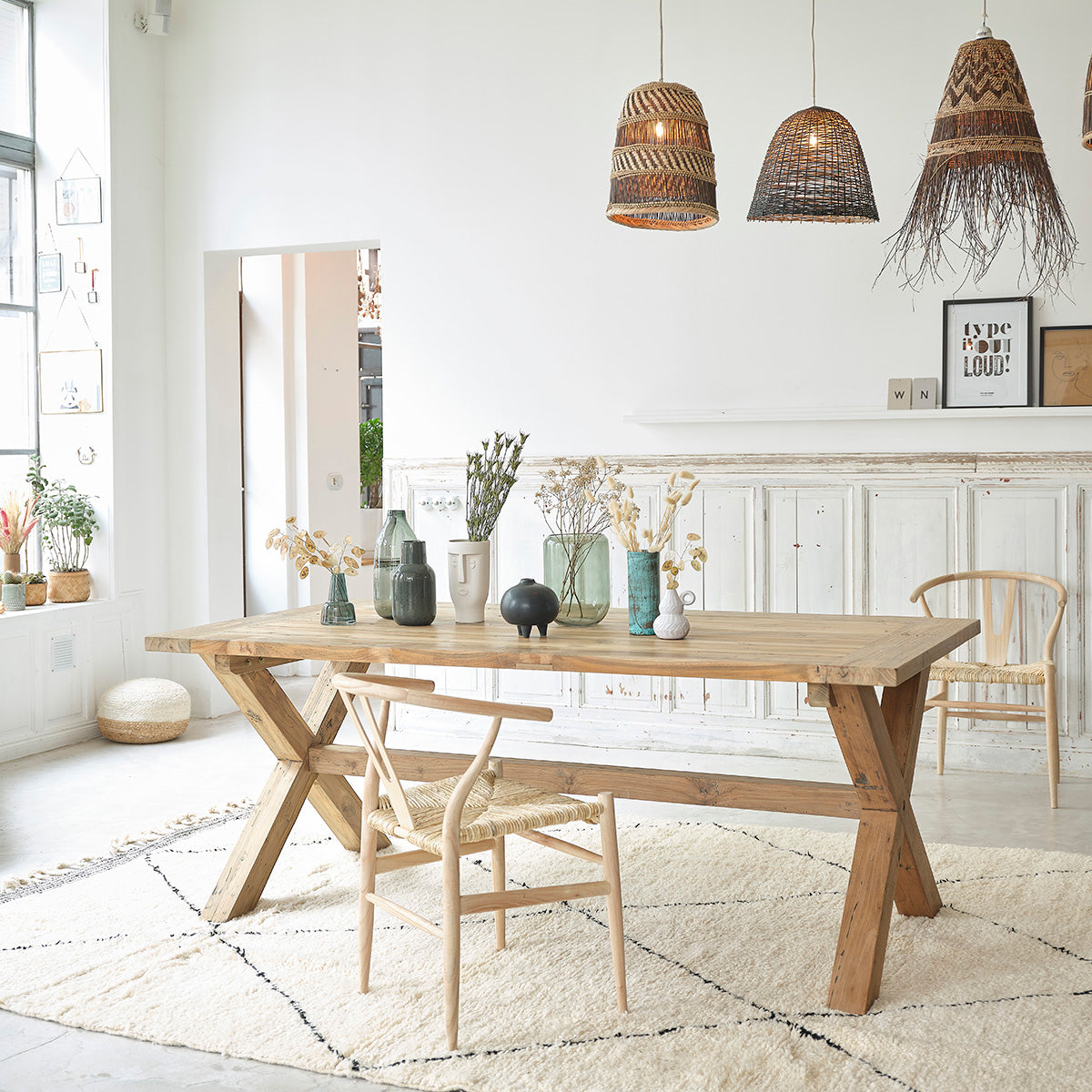 CARGO - Tisch aus massivem, recyceltem Teakholz 6 pers.