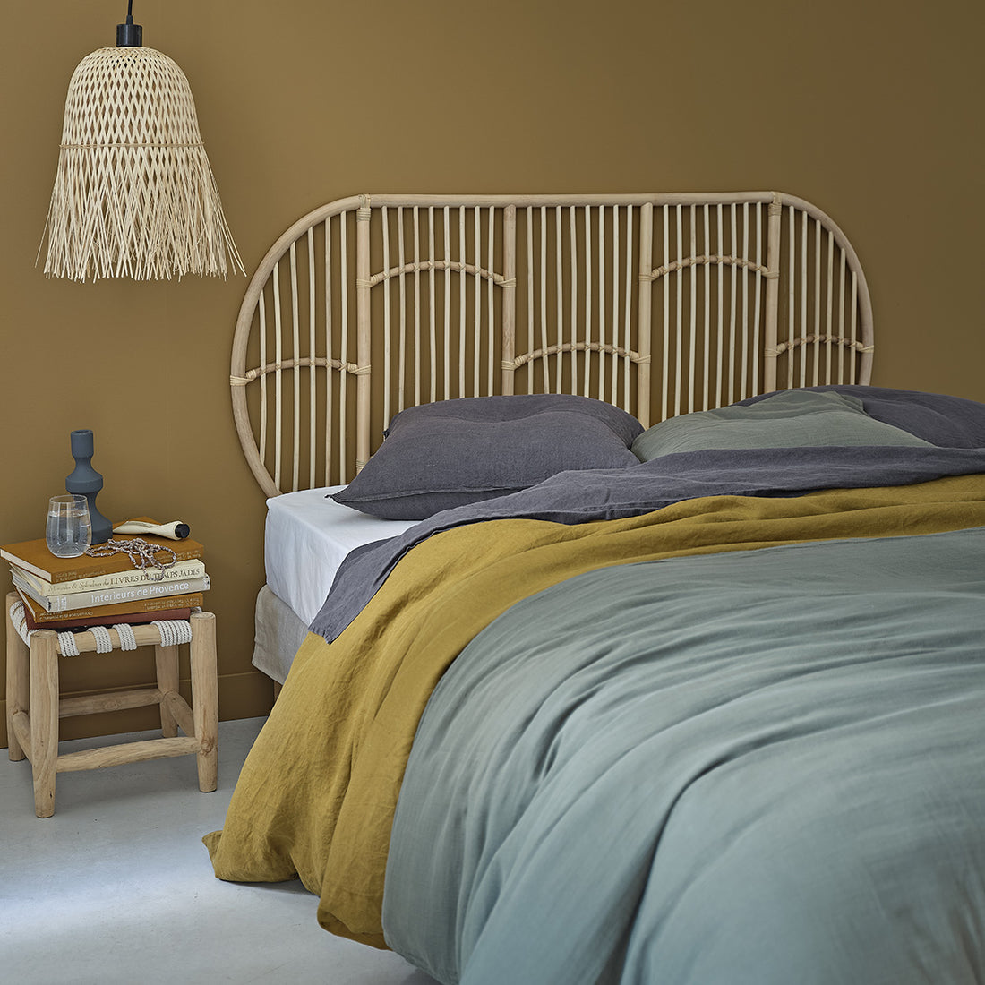 BOHO - Kopfteil aus Rattan 160 cm