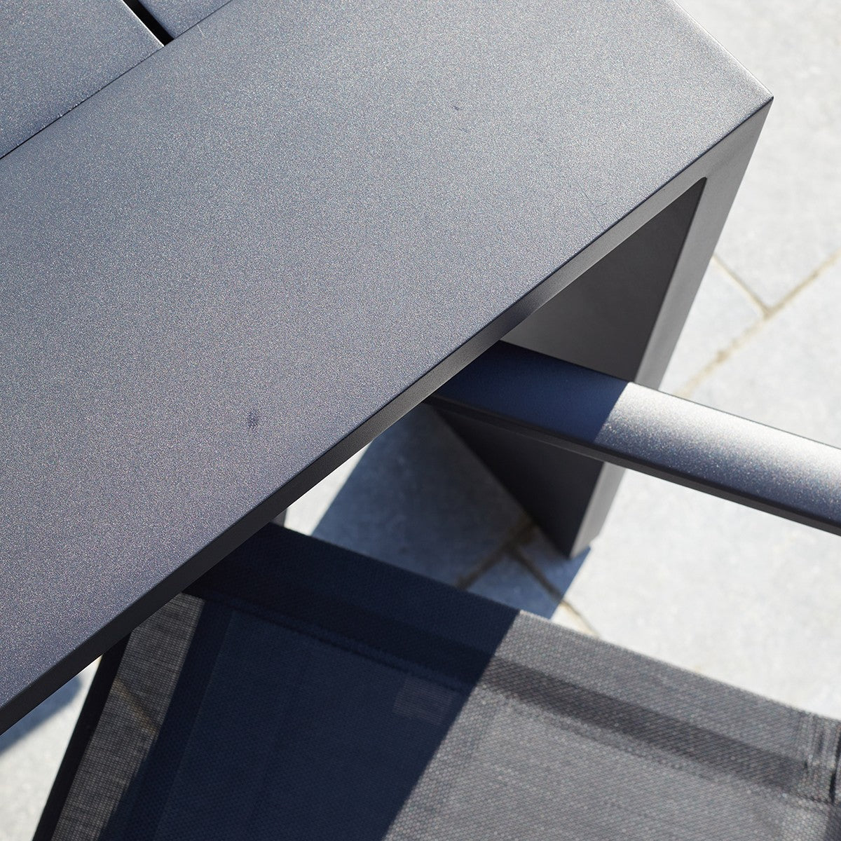 IBIZA - Salon de jardin en aluminium et textilène noir 6 pers.