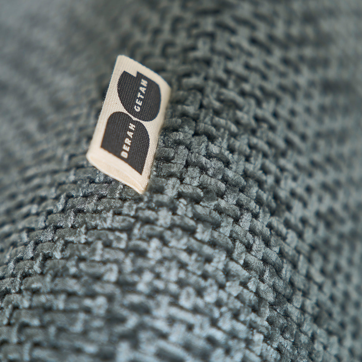 ALPHONSE - Canapé droit 4 places en velours tressé vert de gris