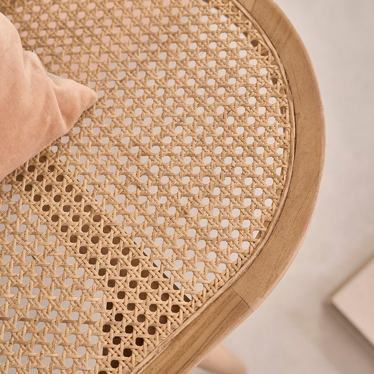 LOÉ - Banc en teck massif et cannage 120 cm