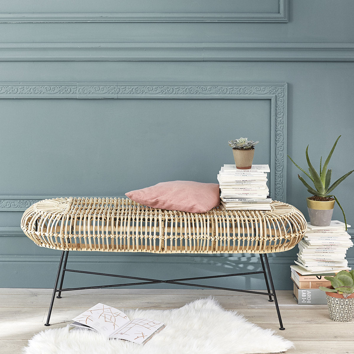 BOHEMA - Bank aus Rattan und Metall
