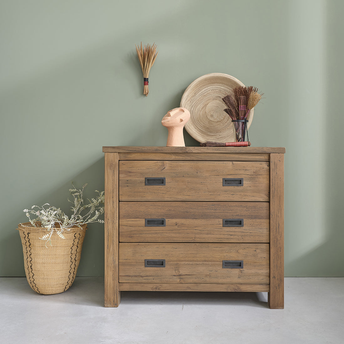 CARGO - Kommode aus massivem, recyceltem Teakholz 90 cm