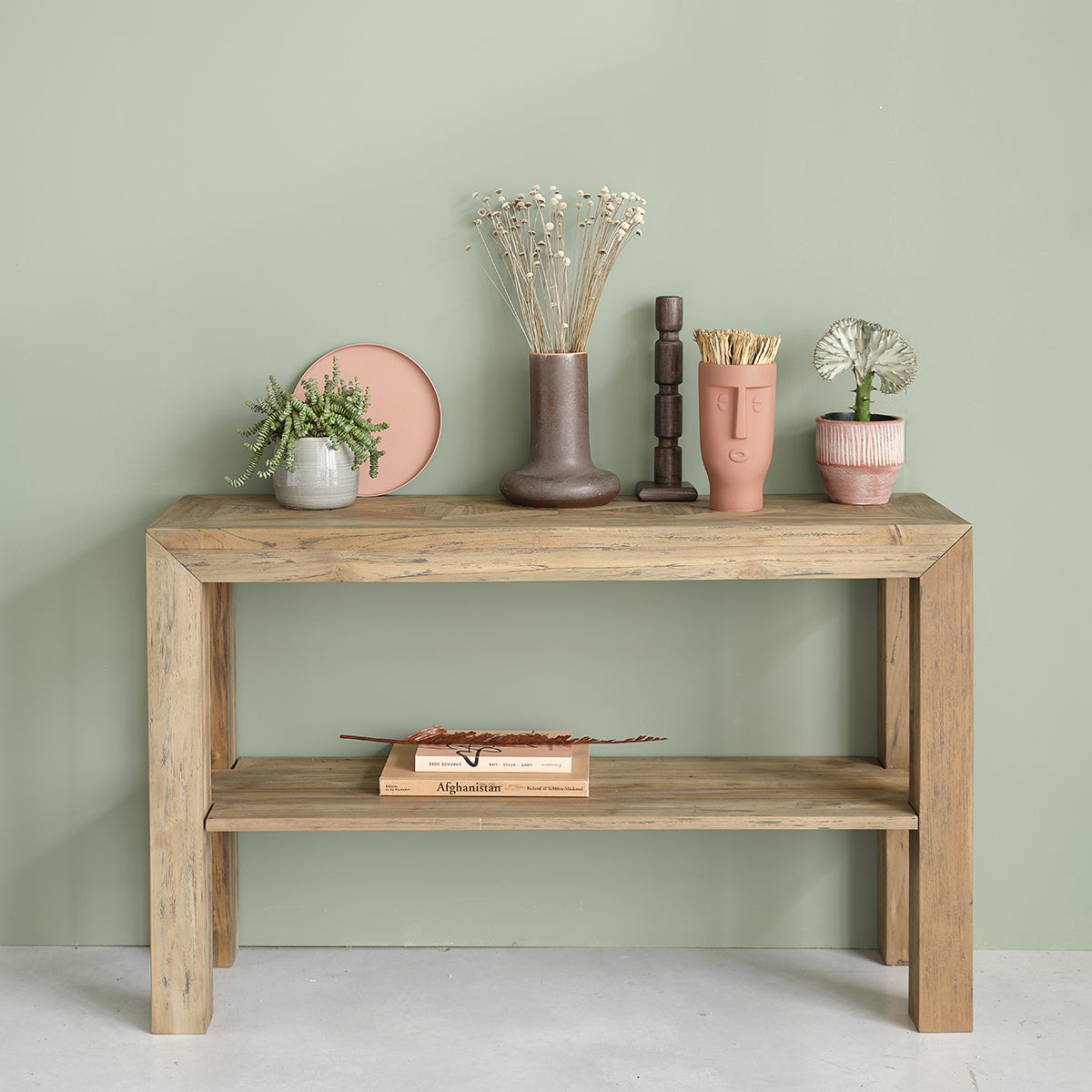 CARGO - Konsole aus recyceltem, massivem FSC-Teakholz 120 cm 