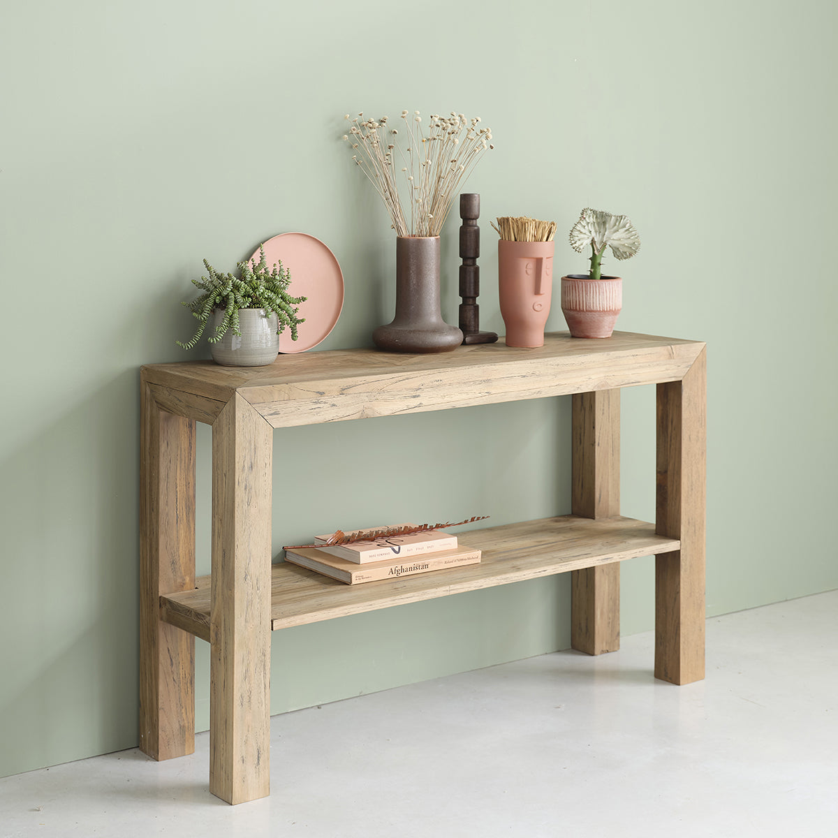 CARGO - Konsole aus recyceltem, massivem FSC-Teakholz 120 cm 