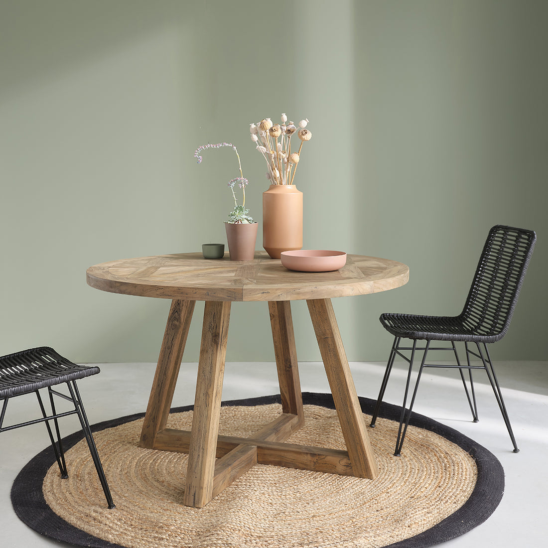 CARGO - Tisch aus recyceltem Teakholz, massiv FSC, 4 Pers. 