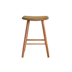 Hocker aus massivem Teakholz und Sitzfläche aus Cord 65 cm