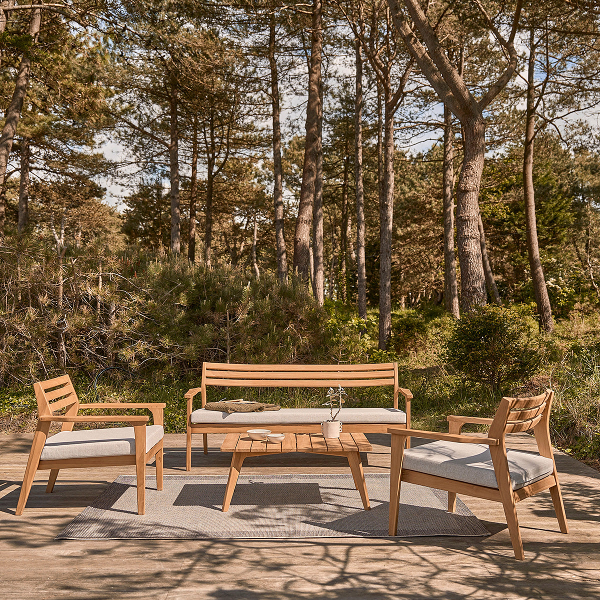 BARI - Salon bas de jardin en teck massif