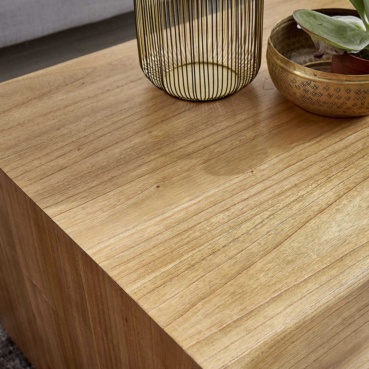 TILO - Table basse en mindi massif 120 cm