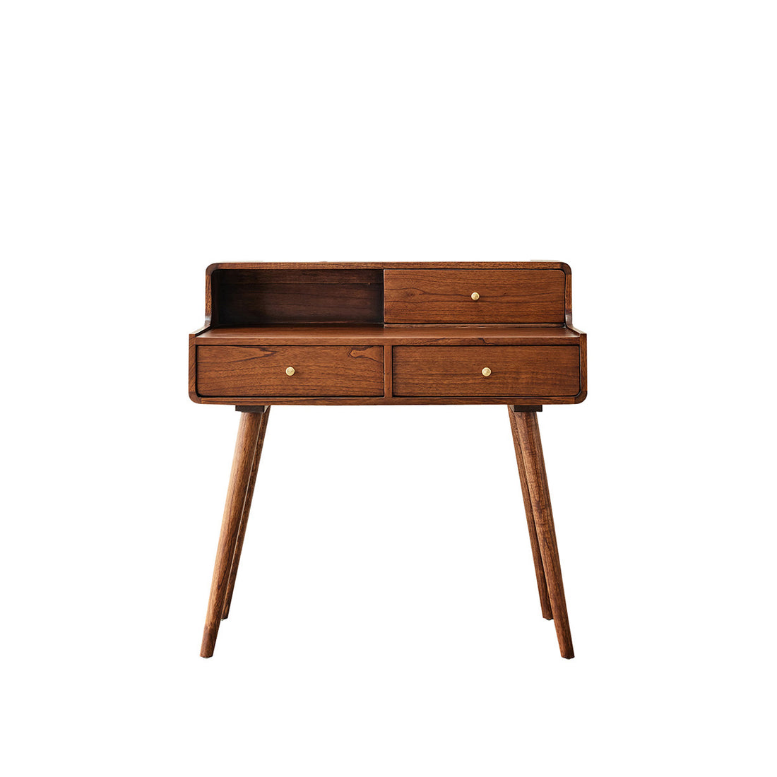 VINTAGE - Bureau en mindi massif finition noyer 90 cm