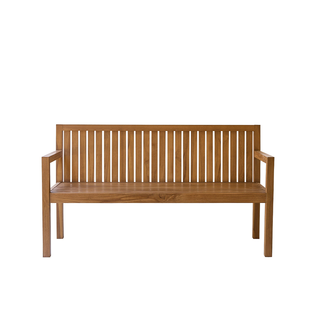 MALTE - Gartenbank 160 cm aus massivem Teakholz ohne Kissen 