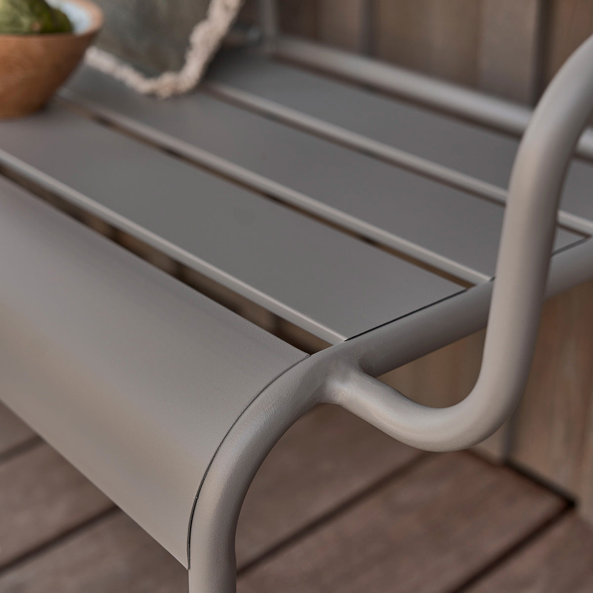 ZÉPHIR - Graue Aluminiumbank 118 cm