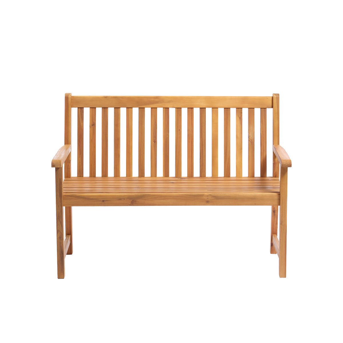 MILOS - Gartenbank aus massivem, geöltem Akazienholz, 120 cm