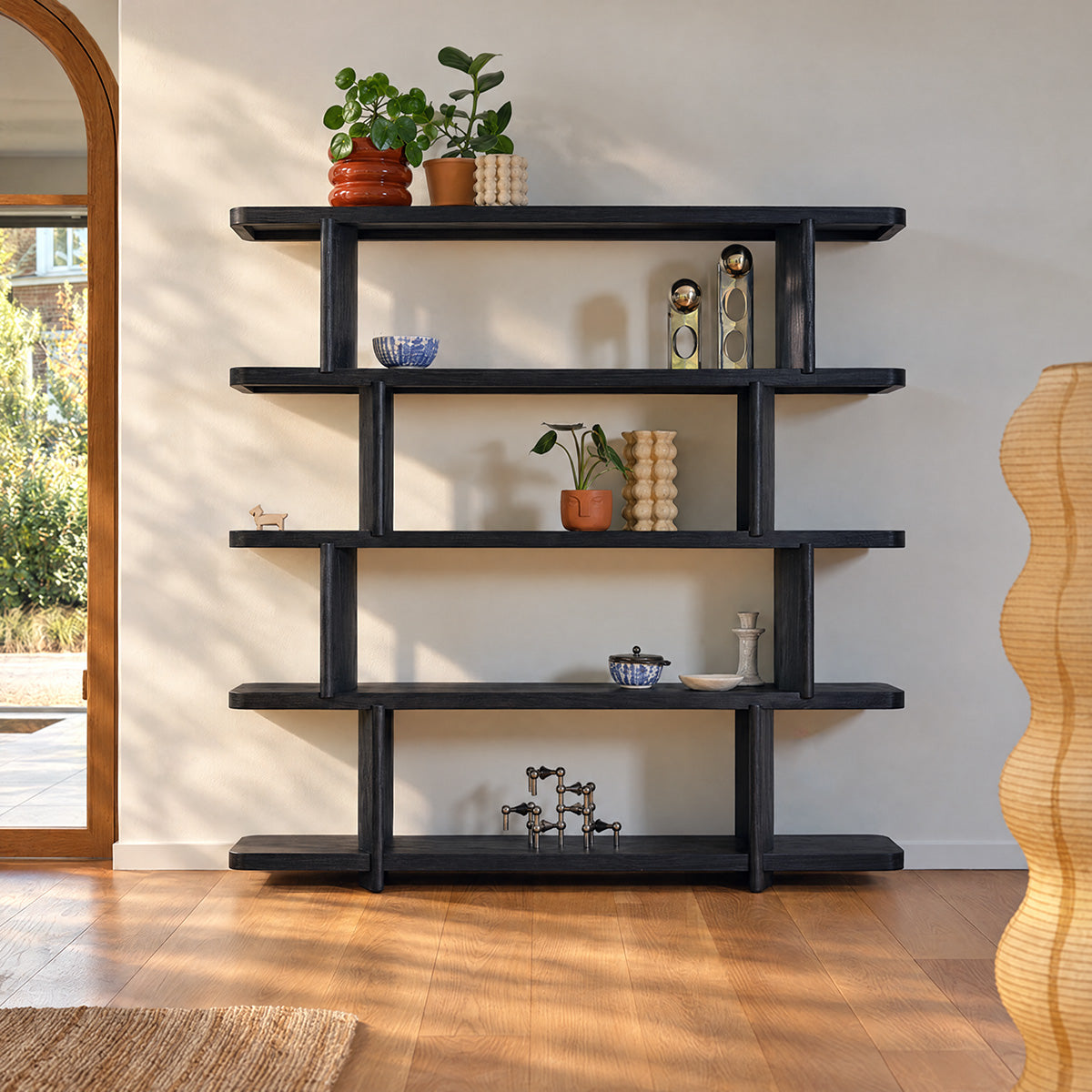 OTTO - Regal aus schwarzem Mindi-Holz, H 161 cm