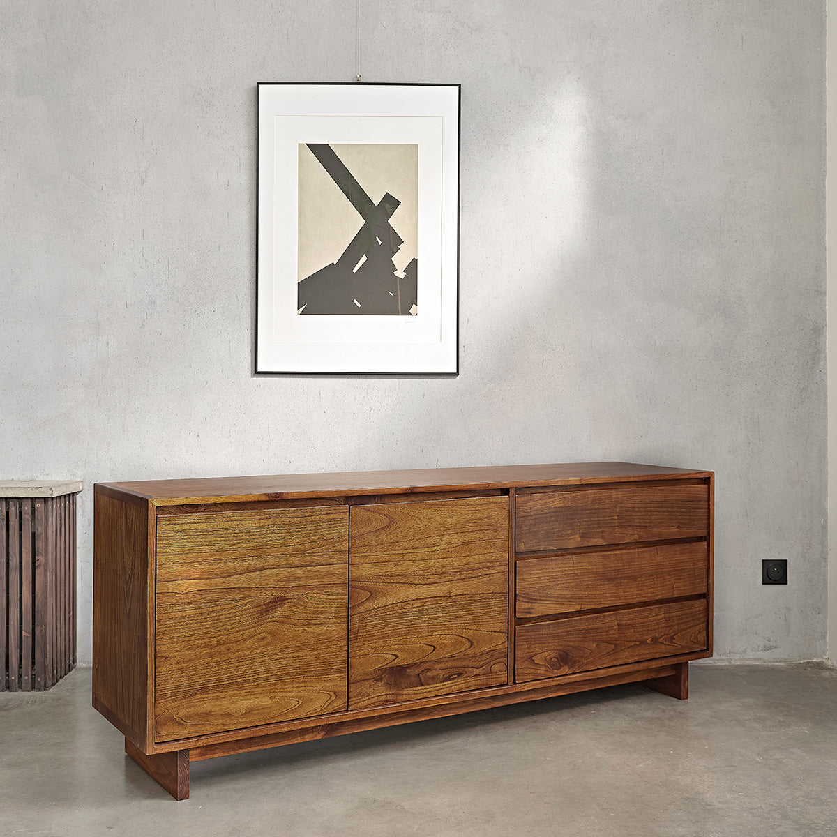 MILO - Buffet aus massivem Mindi in Walnuss-Finish 180 cm 