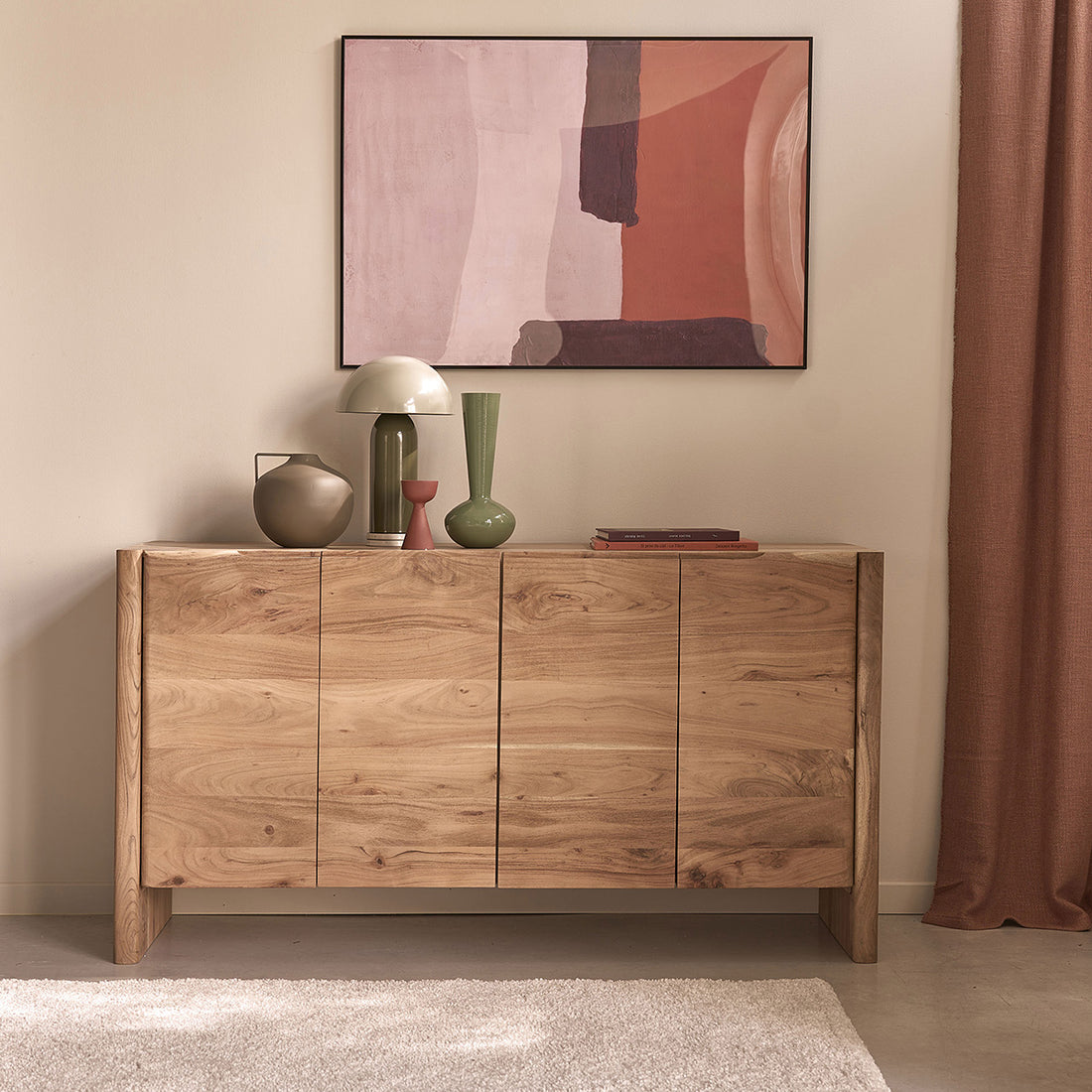 Sideboard aus massivem Akazienholz, 150 cm