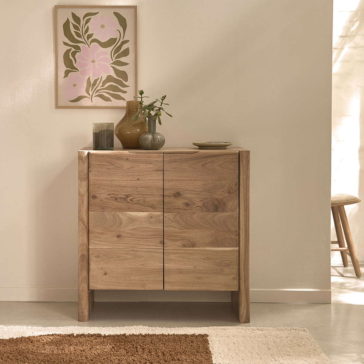 CALI - Sideboard aus massiver Akazie, 80 cm