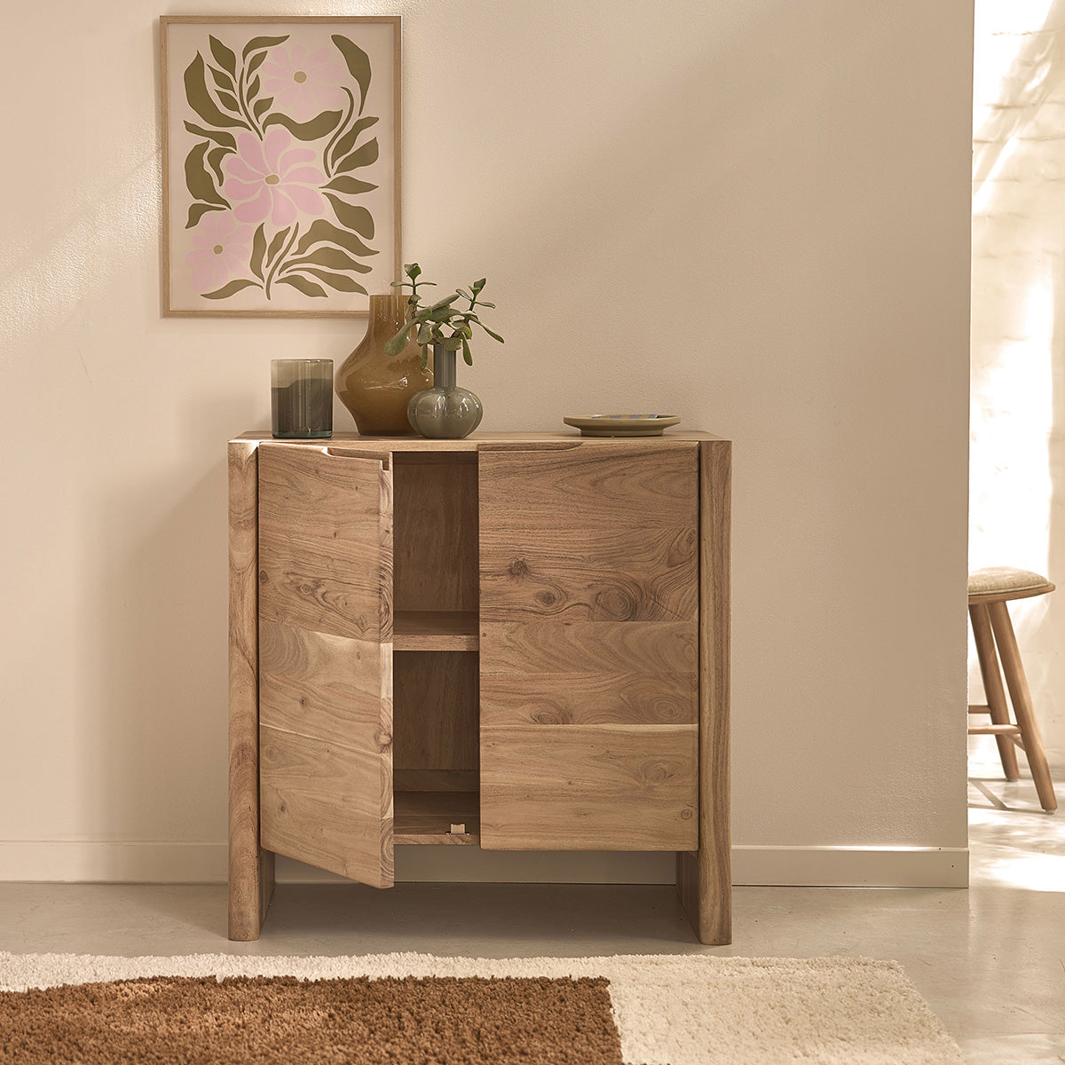 CALI - Sideboard aus massiver Akazie, 80 cm