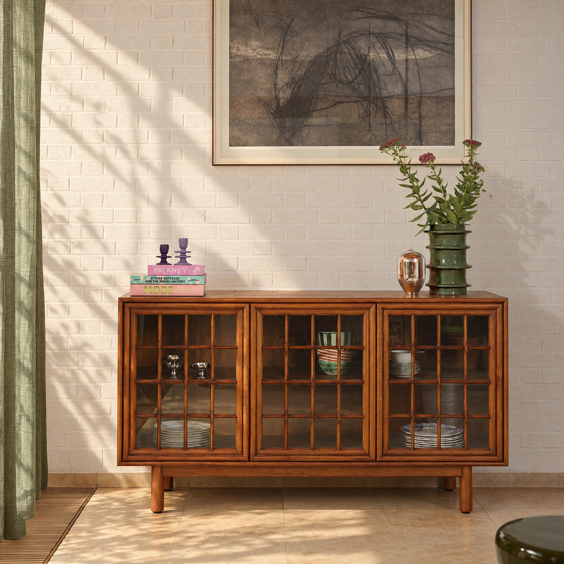 Sideboard aus Mindi-Holz, 155 cm 