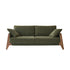 Gerades 3-Sitzer-Sofa aus Massivholz und moosgrünem Samtstoff