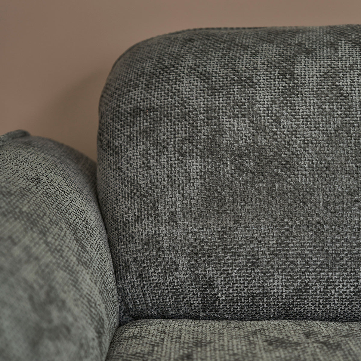 HECTOR - Gerades 3-Sitzer-Sofa aus grün-grauem strukturiertem Samt