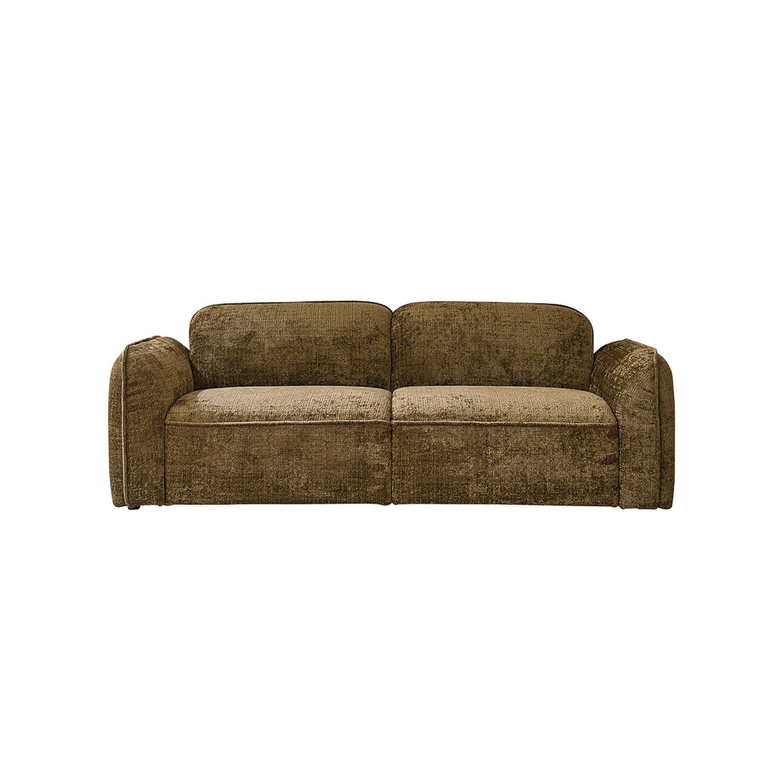 HECTOR - Gerades 3-Sitzer-Sofa aus grünem gewebtem Samt