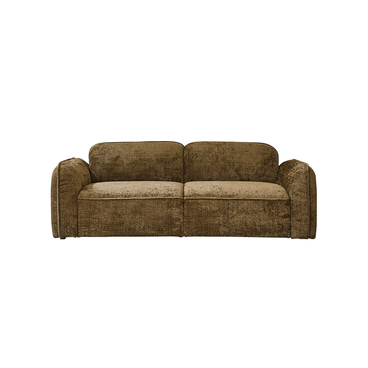 HECTOR - Gerades 3-Sitzer-Sofa aus grünem gewebtem Samt