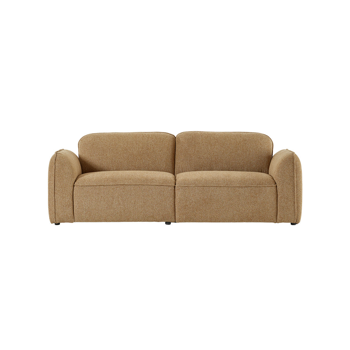 HECTOR - Gerades 3-Sitzer-Sofa aus hellbraun meliertem Strukturstoff
